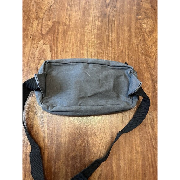 Harley Davidson Gray Canvas Cross Body Bag Zipper Closure - Picture 4 of 5